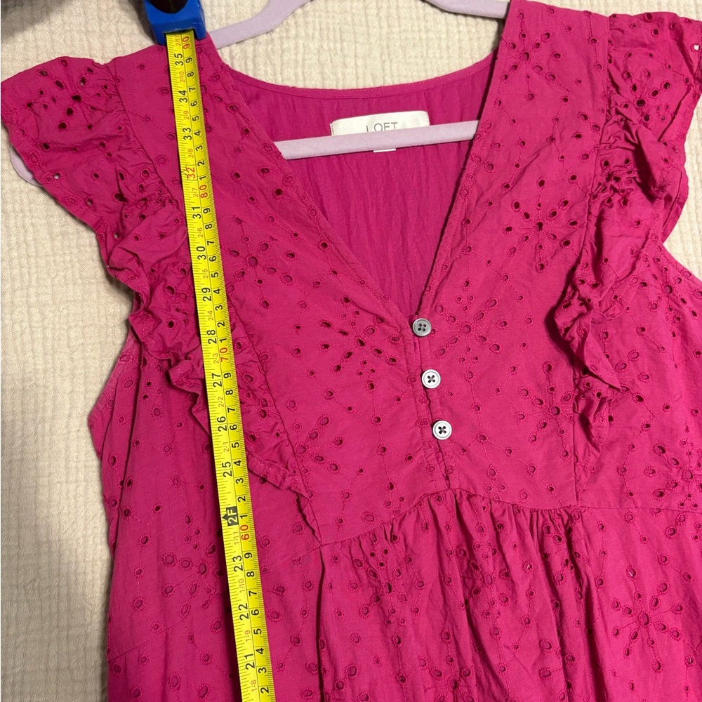 LOFT Pink Ruffle Dress - Picture 4 of 5